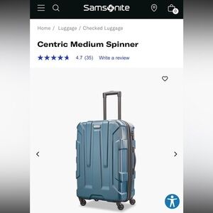 COPY - SAMSONITE Centric Medium SUITCASE Hardshell Luggage Teal Spinner Bag NWT